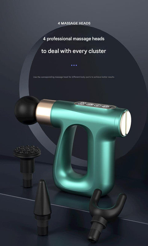 Black Mini Fascia Gun Muscle Massager with Pulse Heat - Deep Tissue Relaxation