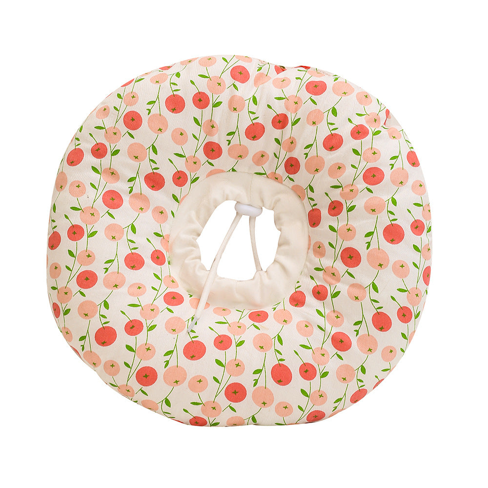 2 pcs Small Cherry Soft Pet Recovery Collar - Comfortable Anti-Lick Cone for Cats & Dogs Size S