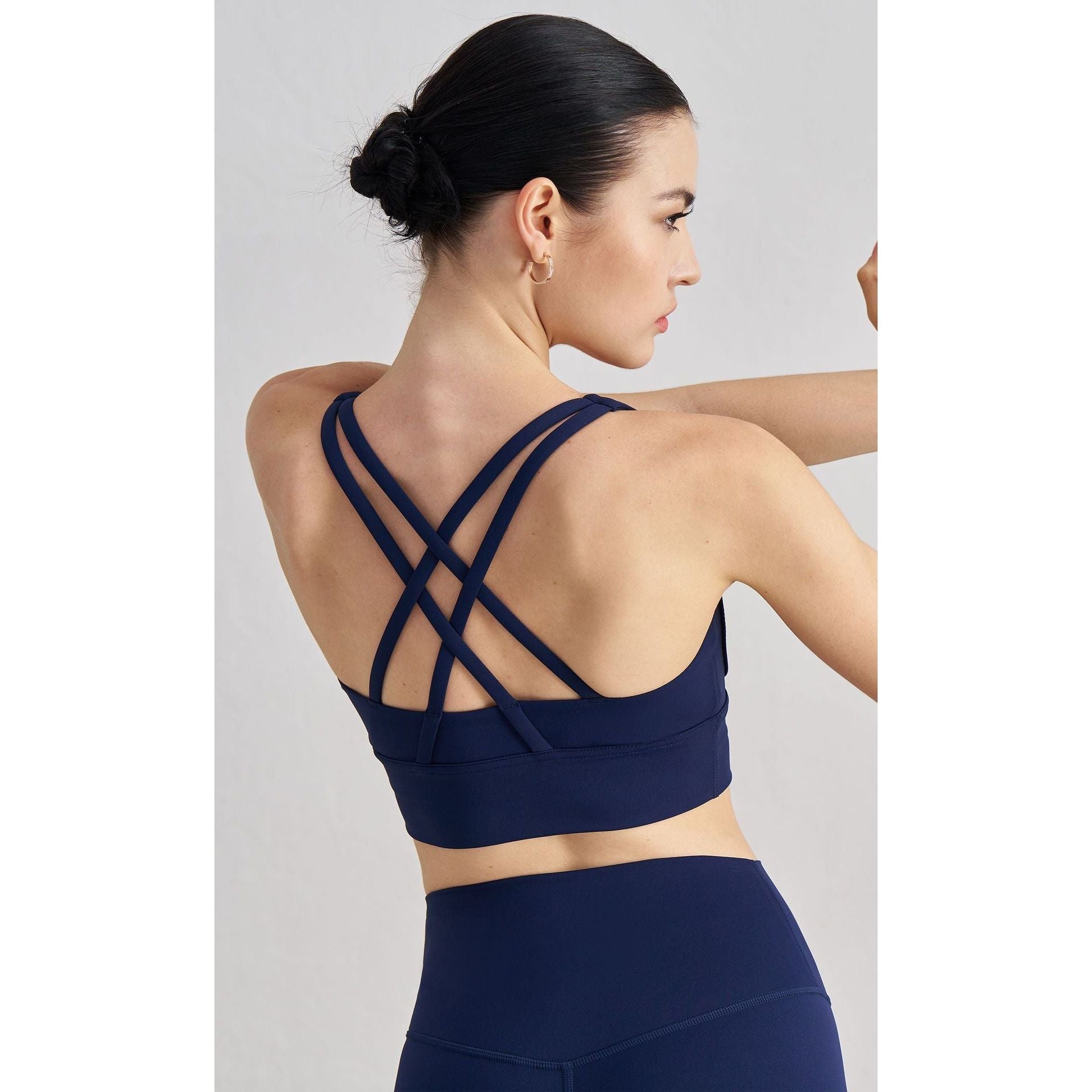 Size XL Coffee Cross-Back Yoga Sports Bra for Women - High Support & Shockproof Fitness Bra