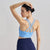 Size L Light Blue Cross-Back Yoga Sports Bra for Women - High Support & Shockproof Fitness Bra