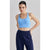 Size L Light Blue Cross-Back Yoga Sports Bra for Women - High Support & Shockproof Fitness Bra