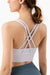 Size XL White Cross-Back Yoga Sports Bra for Women - High Support & Shockproof Fitness Bra