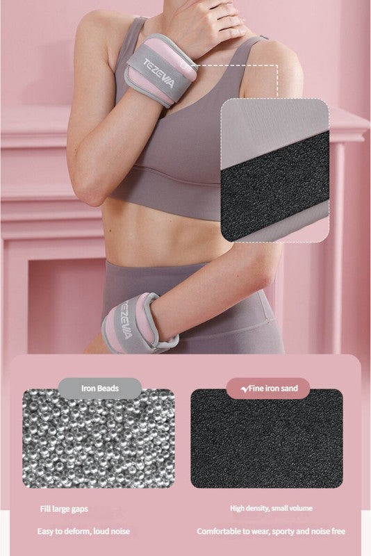 Purple Adjustable Weighted Leg & Wrist Sandbag Set - 1kg Each for Fitness, Running, and Dance Training