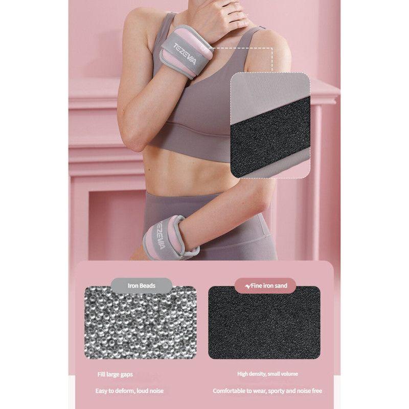 Blue Adjustable Weighted Leg & Wrist Sandbag Set - 1kg Each for Fitness, Running, and Dance Training