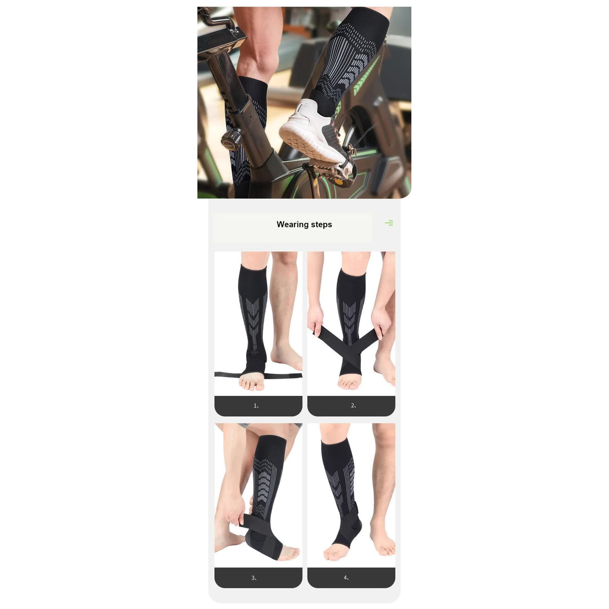 Size M 1 Pair Black  Compression Calf Sleeves for Sports – Adjustable Support for Running, Soccer, Hiking & More