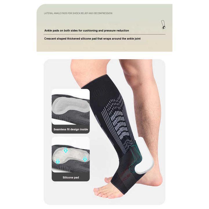 Size XL 1 Pair Black Compression Calf Sleeves for Sports - Adjustable Support for Running, Soccer, Hiking & More