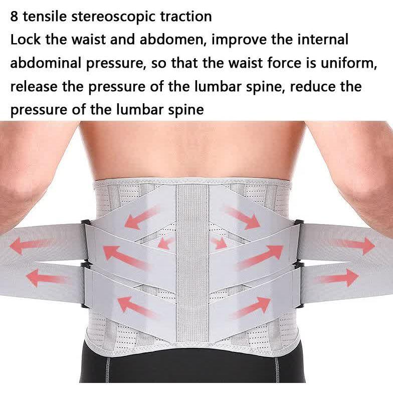 Size S Grey Breathable Waist Support Belt - Adjustable Back Brace for Men and Women, Ideal for Weightlifting, Squats & Back Pain Relief