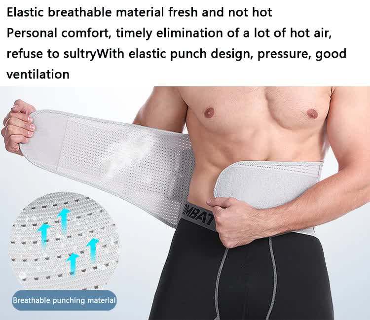 Size S Grey Breathable Waist Support Belt - Adjustable Back Brace for Men and Women, Ideal for Weightlifting, Squats & Back Pain Relief