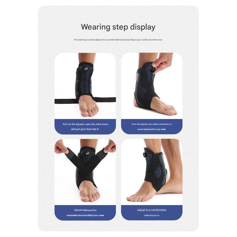 1 Pair Black And Yellow Adjustable Ankle Brace - Compression Support for Running, Sports, and Ankle Recovery
