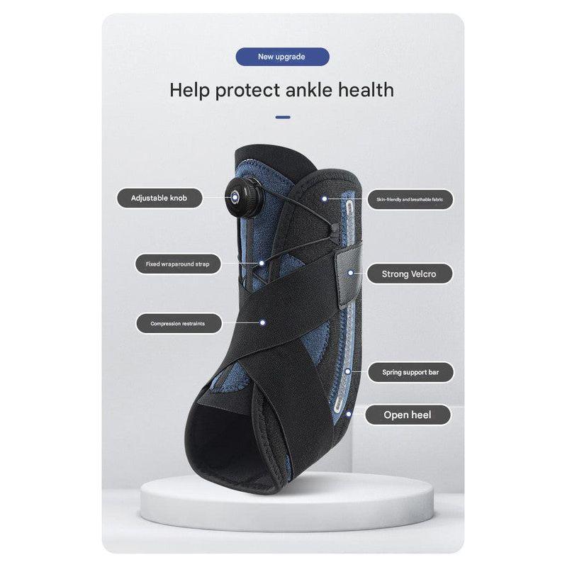 1 Pair Black And Blue Adjustable Ankle Brace - Compression Support for Running, Sports, and Ankle Recovery