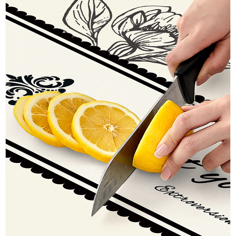 Style E Black And Beige Premium PVC Tablecloth - Oil & Water Resistant Table Cover for Dining Tables (120 x 180 cm)