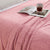 Pink Soft Flannel Jacquard Throw Blanket - Cozy Sofa & Bed Cover, Air Conditioning Blanket, 50 x 60 Inches, Elegant Solid Color