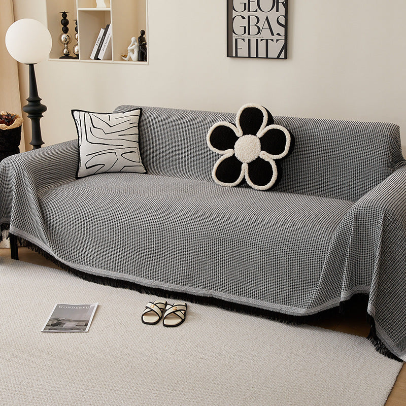 180*260CM Dark Grey Premium Polyester Sofa Throw Blanket, Multi-Seasonal Use, Sofa Protector