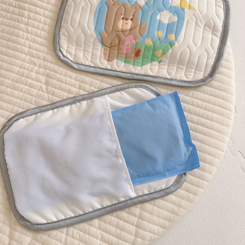 Rabbit Pattern 2 Piece Set Kids Cooling Pad Set - 60x120cm Cartoon Latex Mattress Protector,  Pillow