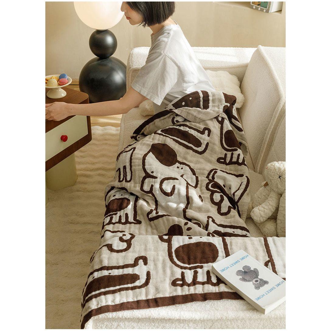 Pink Cat Pattern Soft and Absorbent 4-Layer Cotton Bath Towel for Adults and Children | Cartoon Design | 80*160 cm | Perfect for Bathing and Lounging