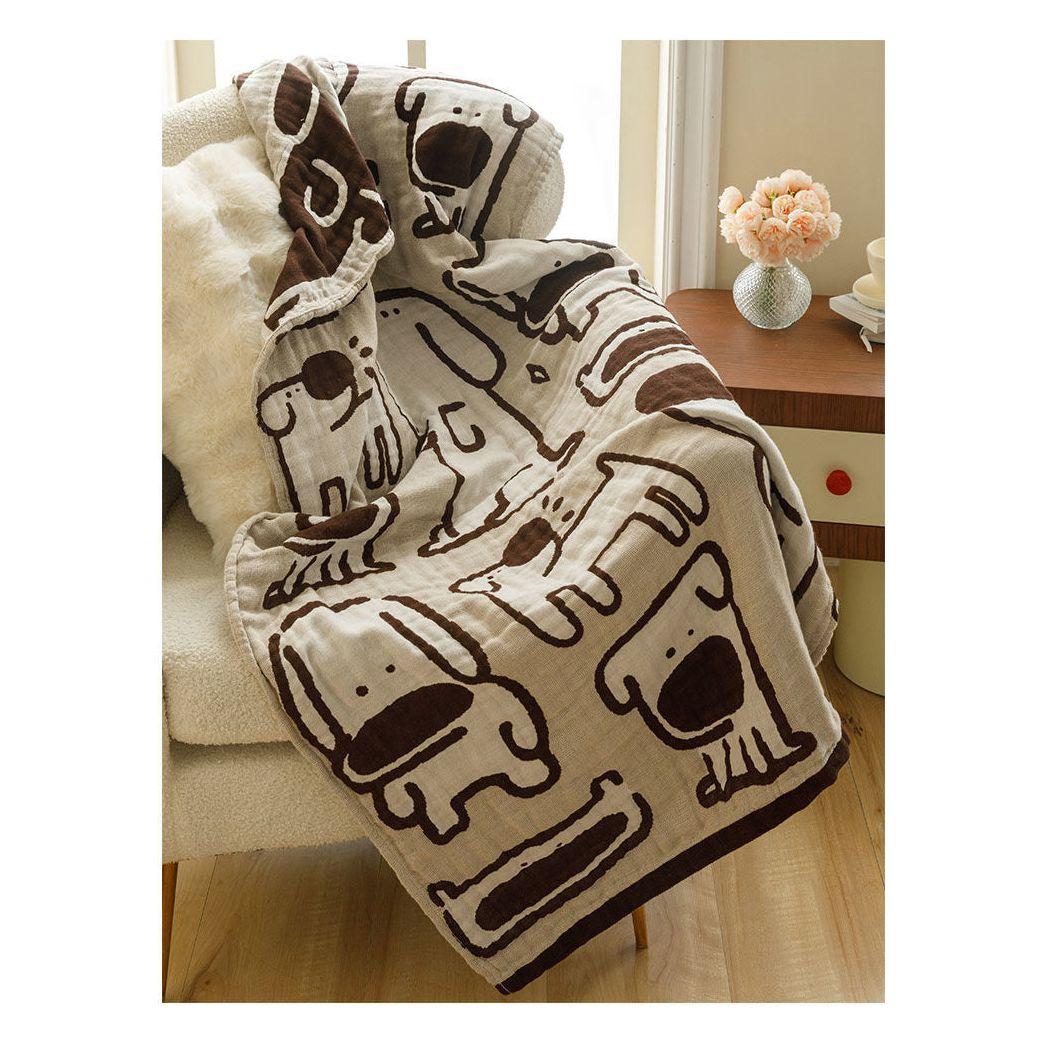 Pink Cat Pattern Soft and Absorbent 4-Layer Cotton Bath Towel for Adults and Children | Cartoon Design | 80*160 cm | Perfect for Bathing and Lounging