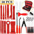 Red 38PCS Car Interior Trim Removal Tool Kit - Durable PP Material for Car Audio, Dashboard, Door Panel, and Modification