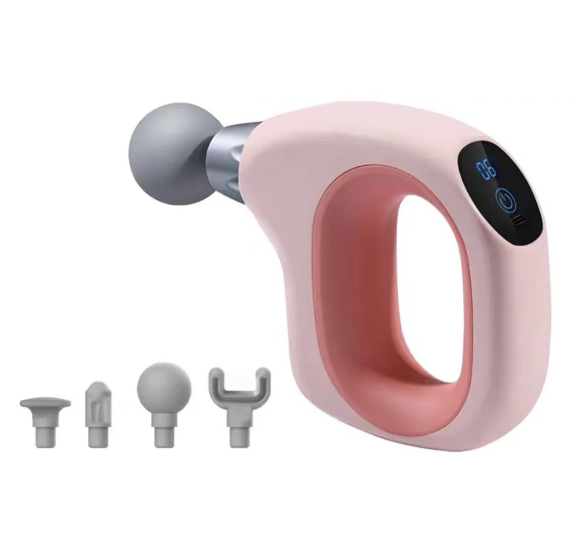 Pink Mini Handheld Fascia Gun - Quiet, Portable, and Adjustable 12-Speed Muscle Massager for Neck, Back, and Full Body Relief, ABS+TRP Material