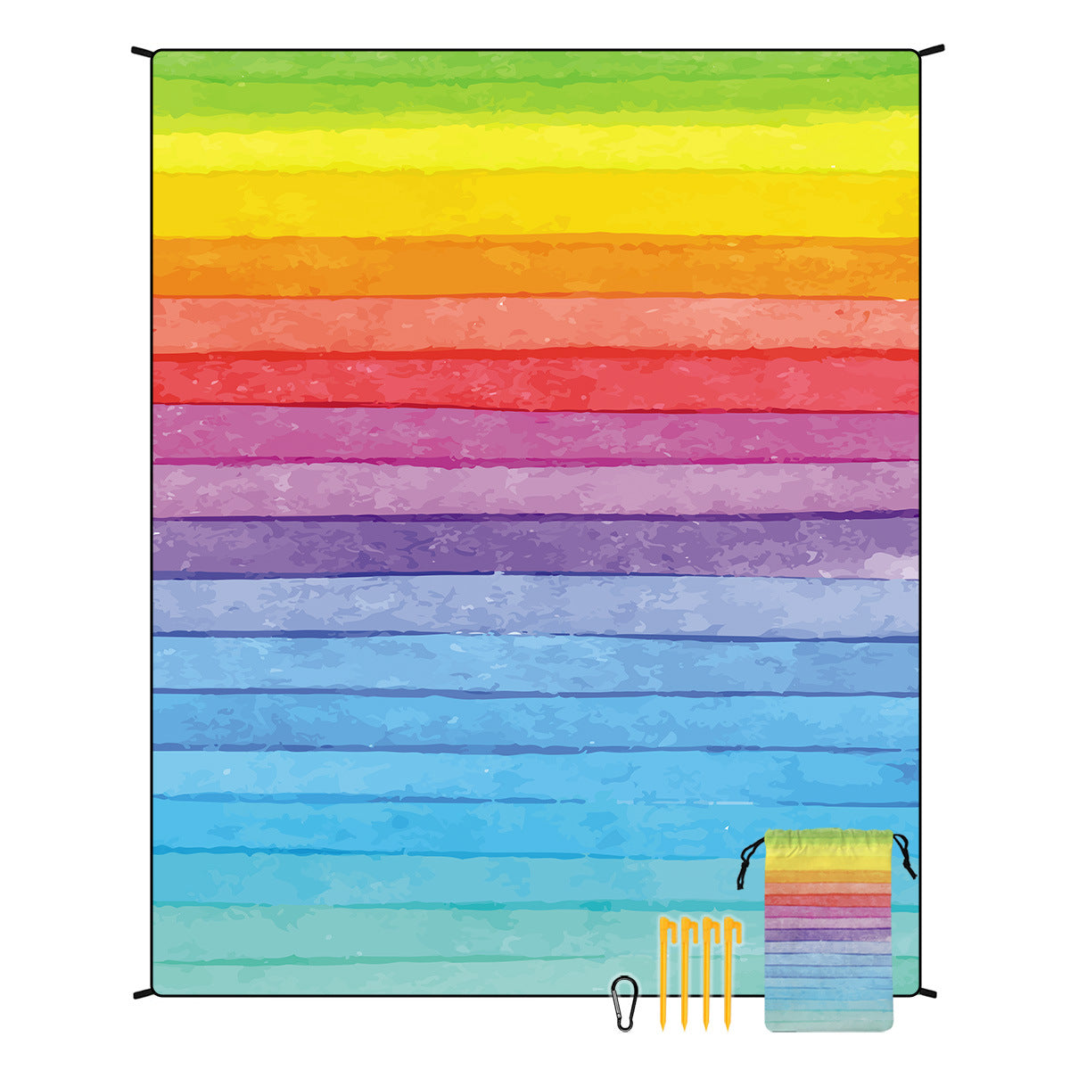 Style STD-001-4 Colorful Quick Dry Beach Mat Sand Proof Waterproof Outdoor Picnic Blanket - Compact &amp; Lightweight