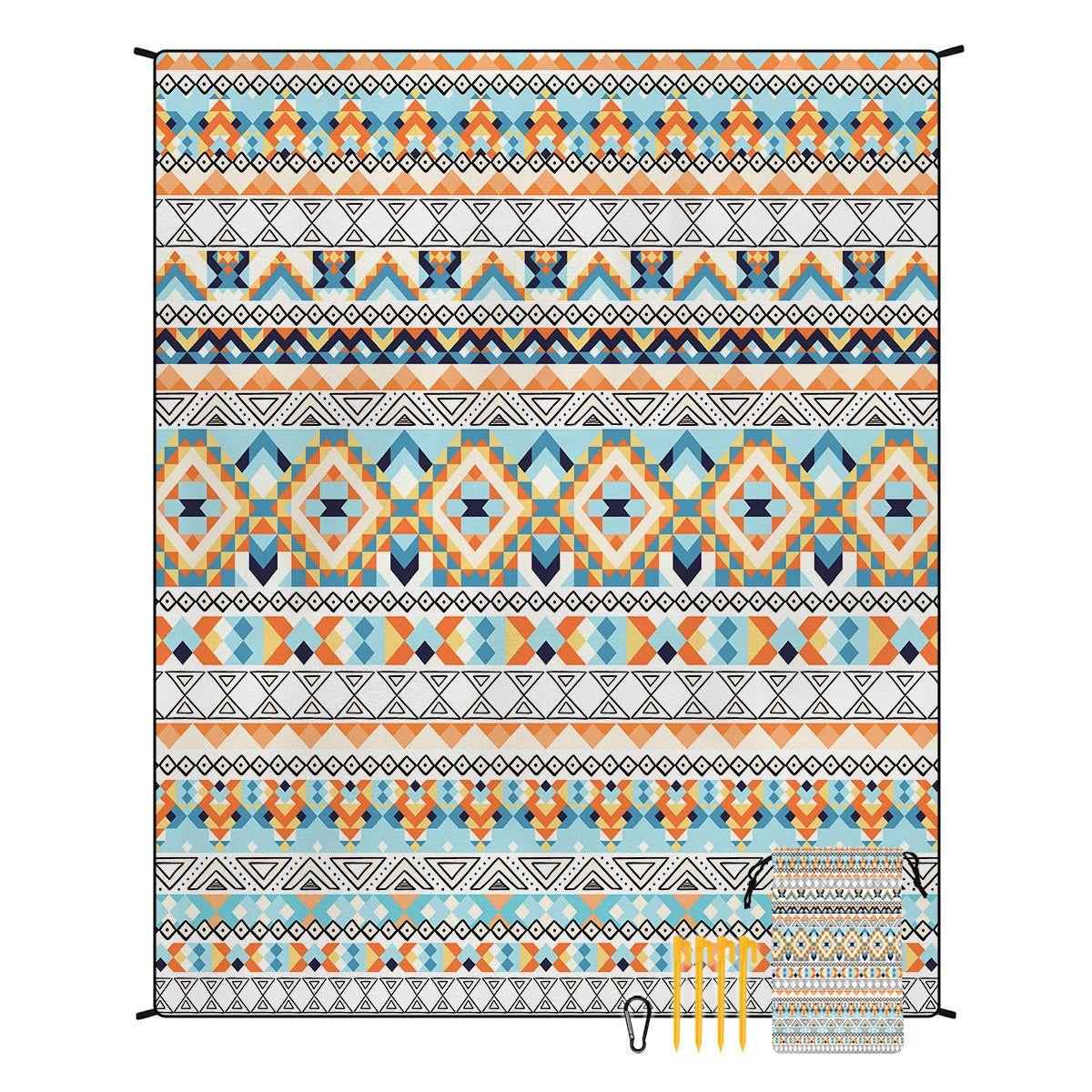 Style STD-001-6 Colorful Quick Dry Beach Mat Sand Proof Waterproof Outdoor Picnic Blanket - Compact & Lightweight