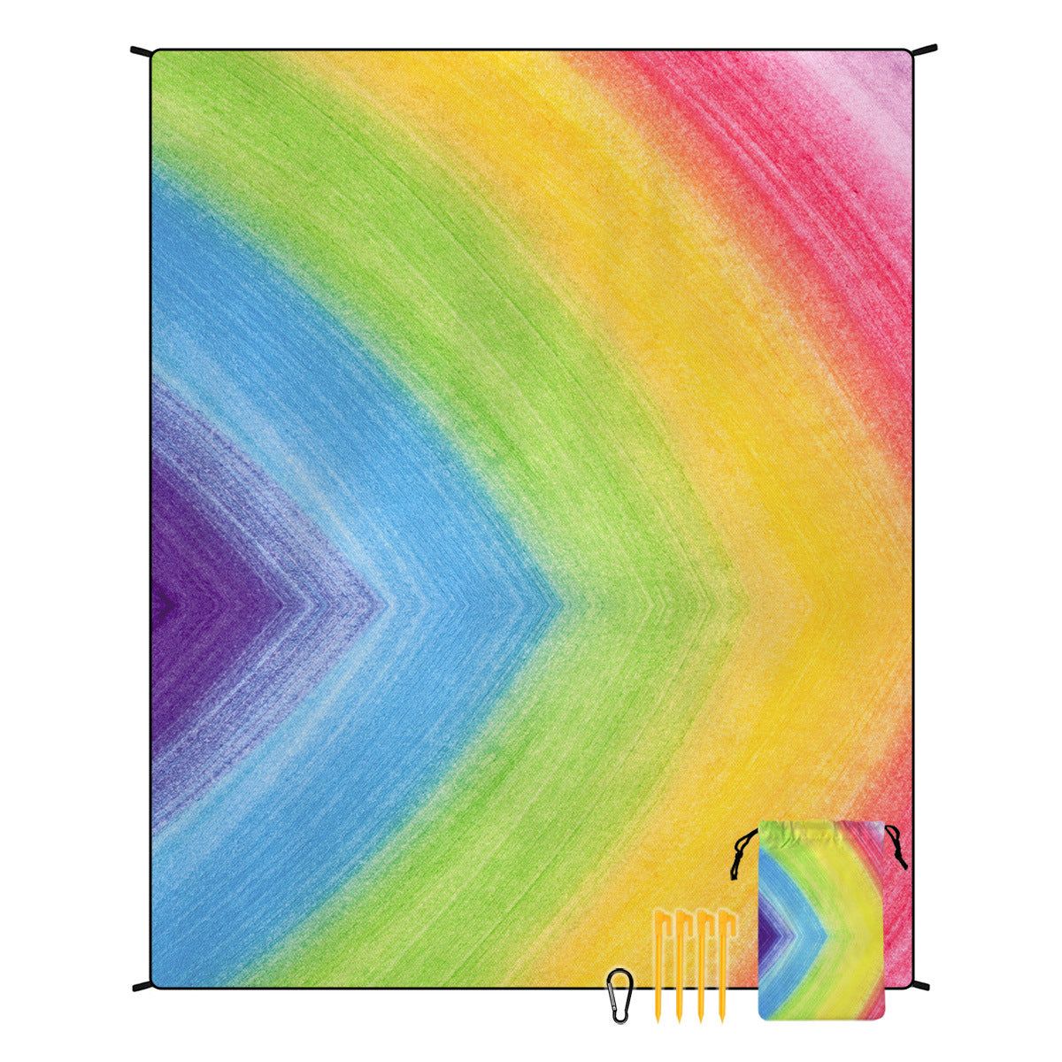 Style STD-001-7 Colorful Quick Dry Beach Mat Sand Proof Waterproof Outdoor Picnic Blanket - Compact &amp; Lightweight