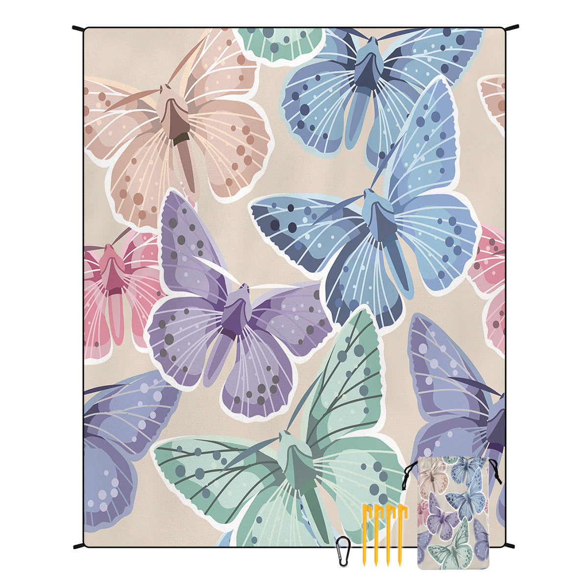 Style STD-001-26 Colorful Quick Dry Beach Mat Sand Proof Waterproof Outdoor Picnic Blanket - Compact &amp; Lightweight