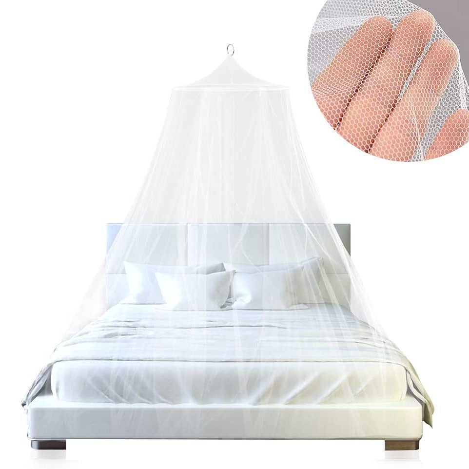 Black Hanging Princess Bed Canopy Mosquito Net - Dome Bedding for Dorm Rooms & Bedrooms (Fits 1.8m-2m Beds)