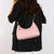 Pink Women's Trendy PU Leather Shoulder Bag - Fashionable Underarm Hobo Bag with Adjustable Strap