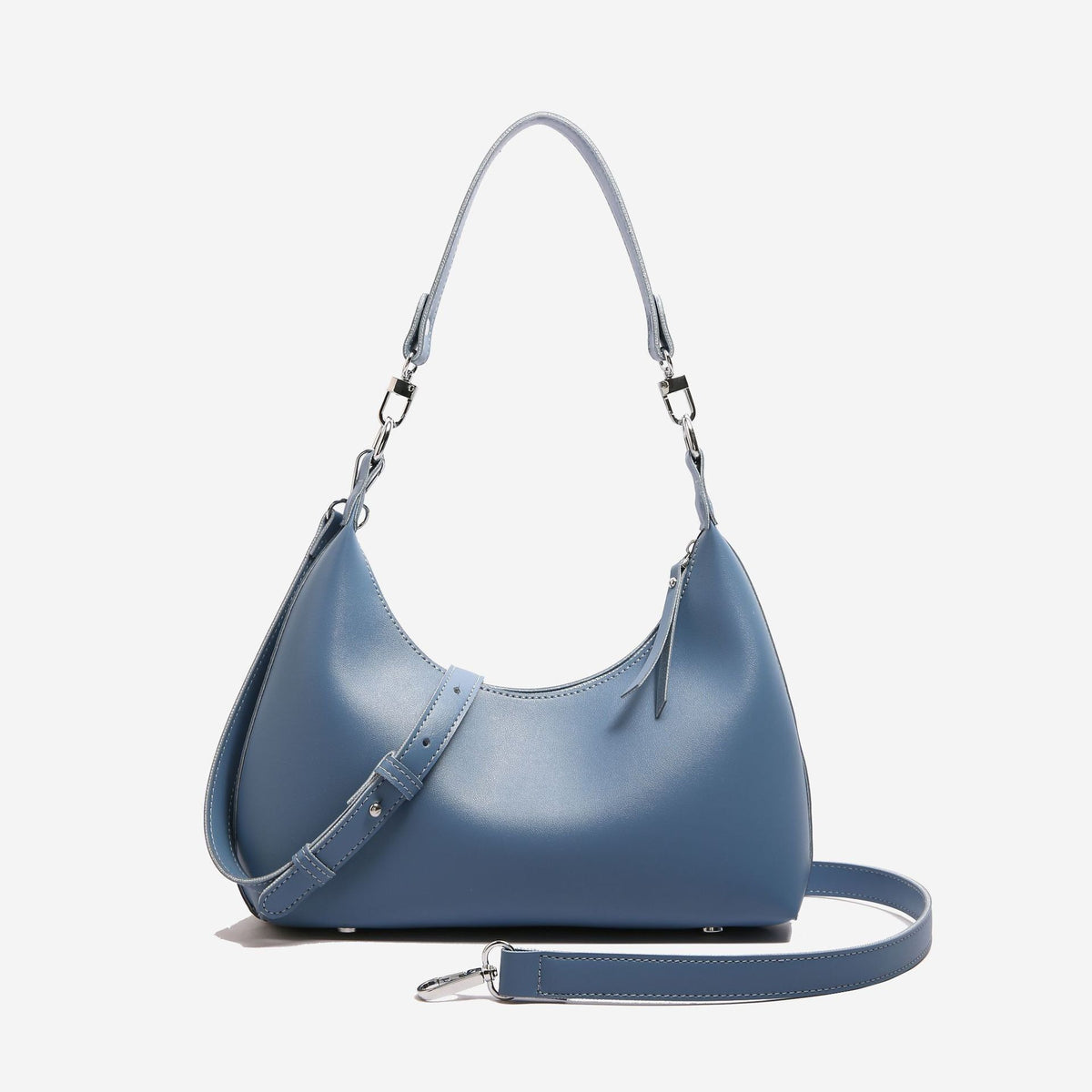 Blue Women's Trendy PU Leather Shoulder Bag - Fashionable Underarm Hobo Bag with Adjustable Strap