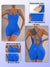 Size L Royal Blue Nylon Seamless Yoga Bodysuit - Women's Athletic Romper, Crisscross Back, Workout Jumpsuit