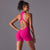 Size L Rose Red High-Impact Seamless Bodysuit - Nude Feel Yoga & Fitness Romper