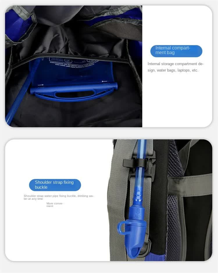 Orange High-Capacity Nylon Hiking Backpack - Durable, Multi-Functional Outdoor Travel Pack