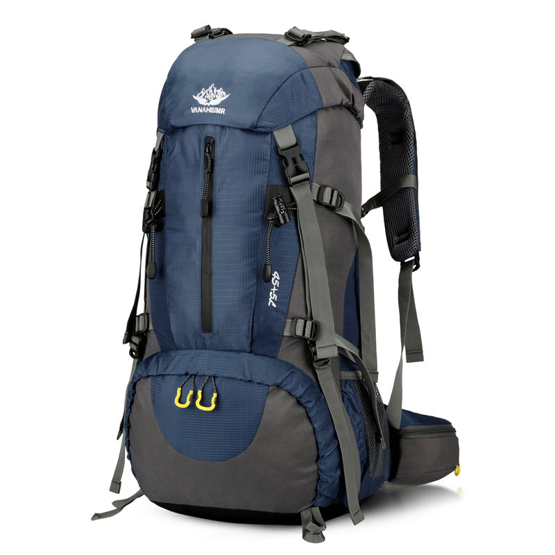 Dark Blue High-Capacity Nylon Hiking Backpack - Durable, Multi-Functional Outdoor Travel Pack