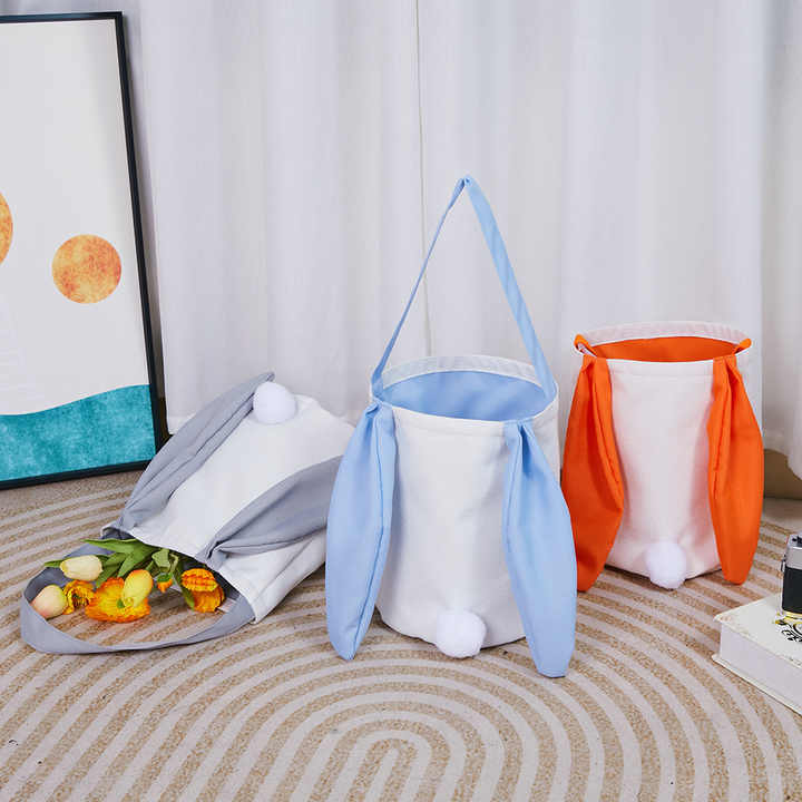 White Adorable Easter Bunny Ear Tote Bag - Stylish Rabbit-Themed Candy Bag