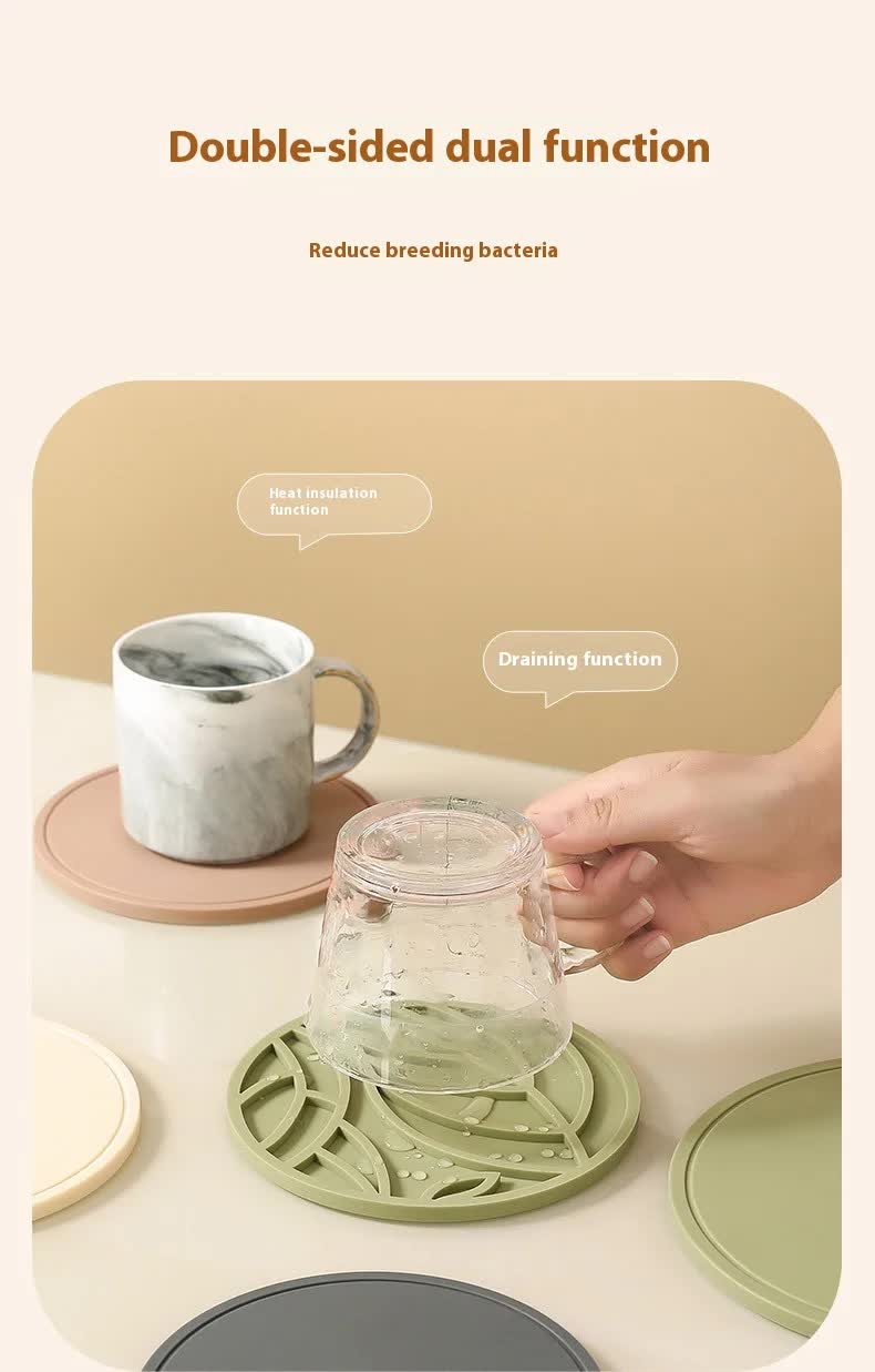 Yellow 3 Pcs Premium Silicone Round Heat-Resistant Pad - 20cm Durable Kitchen Pot Mat with Anti-Slip Design