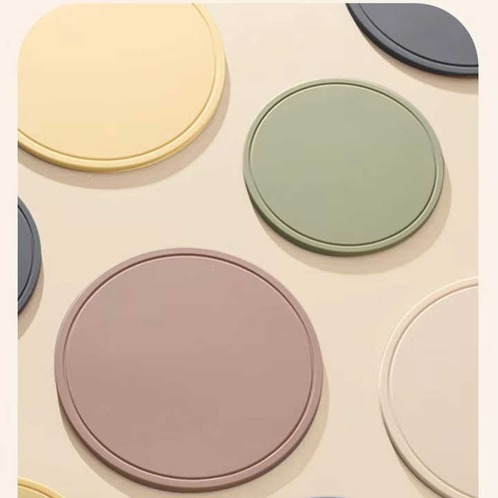 Yellow 3 Pcs Premium Silicone Round Heat-Resistant Pad - 20cm Durable Kitchen Pot Mat with Anti-Slip Design