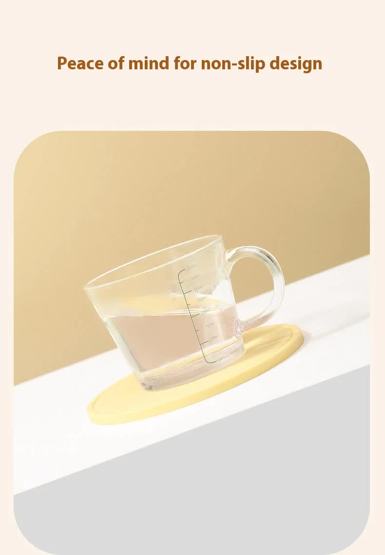 Cream Yellow 3 Pcs Premium Silicone Round Heat-Resistant Pad - 20cm Durable Kitchen Pot Mat with Anti-Slip Design