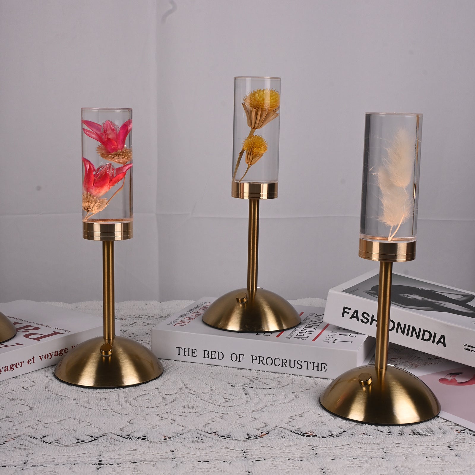 Gypsophila Paniculata Eternal Flower Acrylic Table Lamp - Color-Changing LED, USB Rechargeable, Touch Control