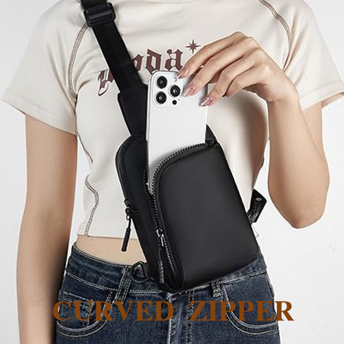 Light Blue Trendy Waterproof Sling Bag - Lightweight Crossbody Chest Pack, Adjustable Strap