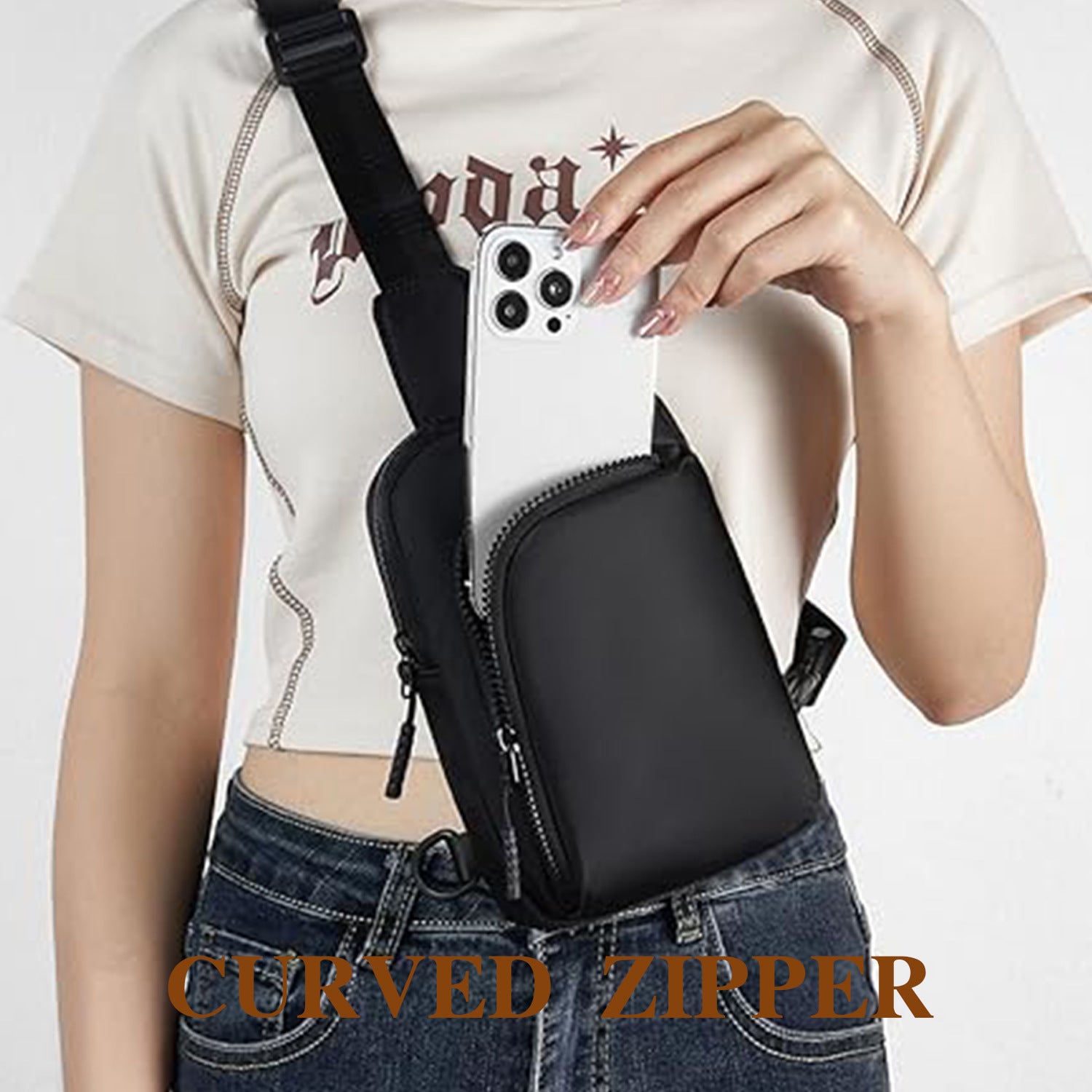 Light Blue Trendy Waterproof Sling Bag - Lightweight Crossbody Chest Pack, Adjustable Strap