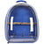 Blue Stylish Transparent PVC Pet Carrier Backpack - Large Capacity, Multi-Use for Birds & Cats(Including Wooden Stick)
