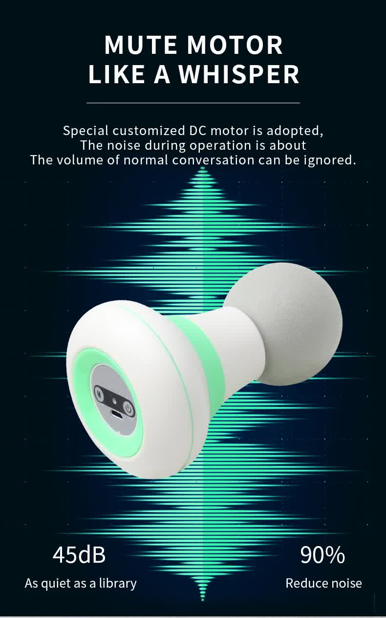 2 Pcs Grey And Green Mini Massage Gun - 6-Speed Muscle Relaxer, USB Rechargeable, Portable Fascia Massager for Home Use