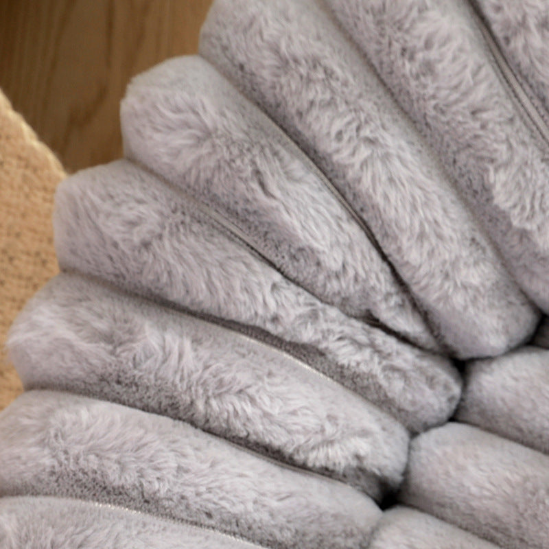 Khaki Plush Pet Bed - 40cm Round Dog & Cat Mat, Cozy PP Cotton Filled, Comfortable Pet Supplies