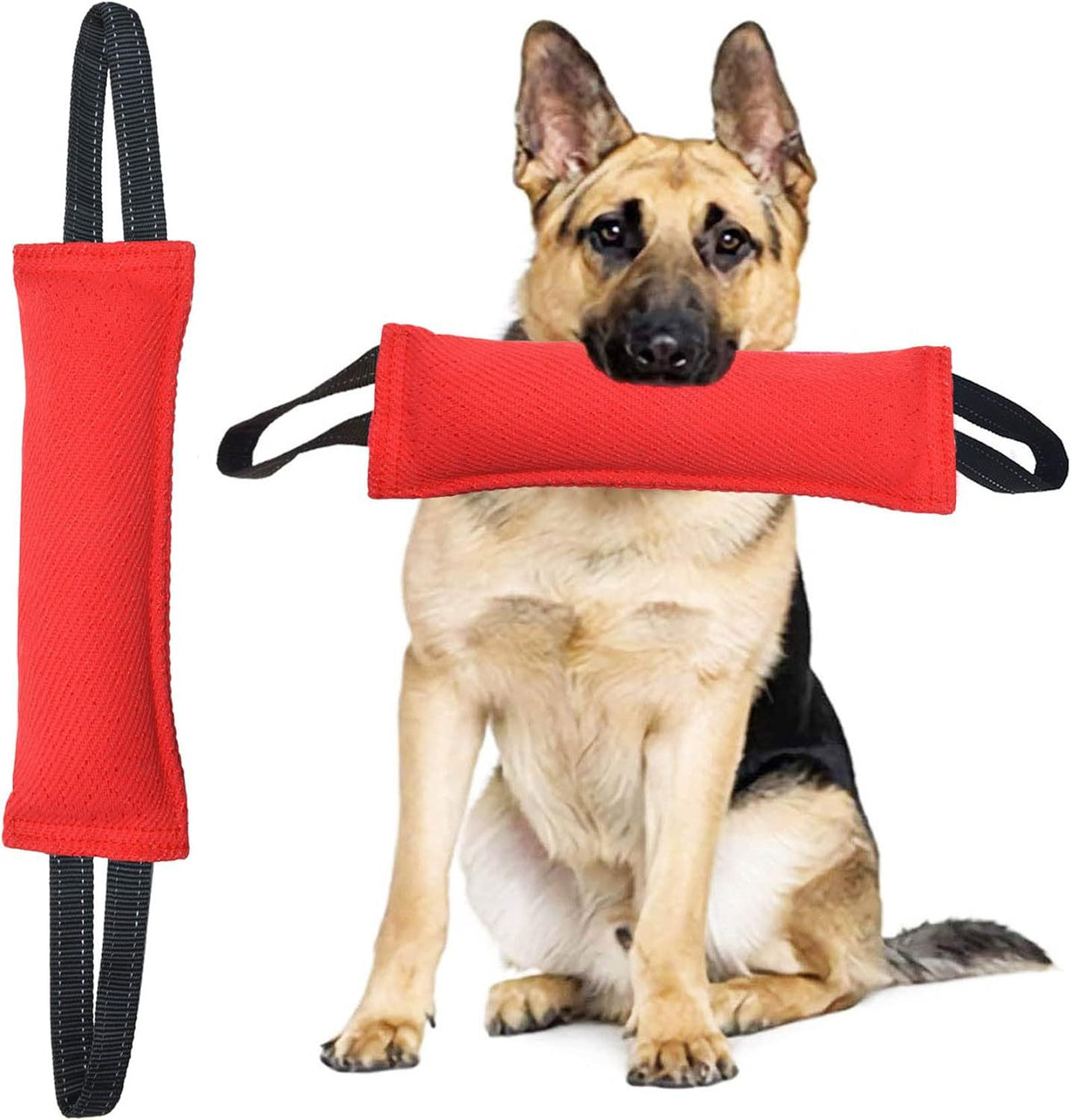 Red Durable 2-Pack Tug-of-War Dog Training Toy - Tear-Resistant, Safe &amp; Interactive for All Breeds