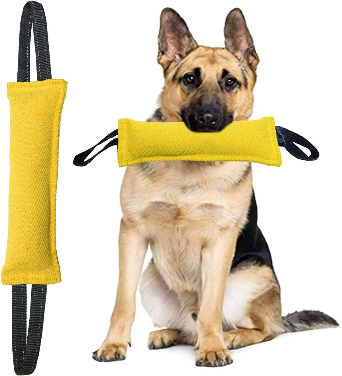 Yellow Durable 2-Pack Tug-of-War Dog Training Toy - Tear-Resistant, Safe &amp; Interactive for All Breeds
