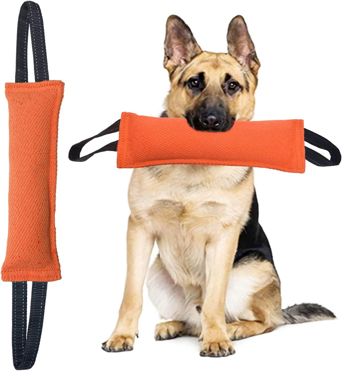 Orange Durable 2-Pack Tug-of-War Dog Training Toy - Tear-Resistant, Safe &amp; Interactive for All Breeds