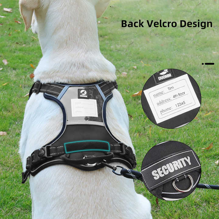 Size S Blue Reflective No-Pull Dog Harness - Adjustable & Durable for Large Breeds, Anti-Escape Design