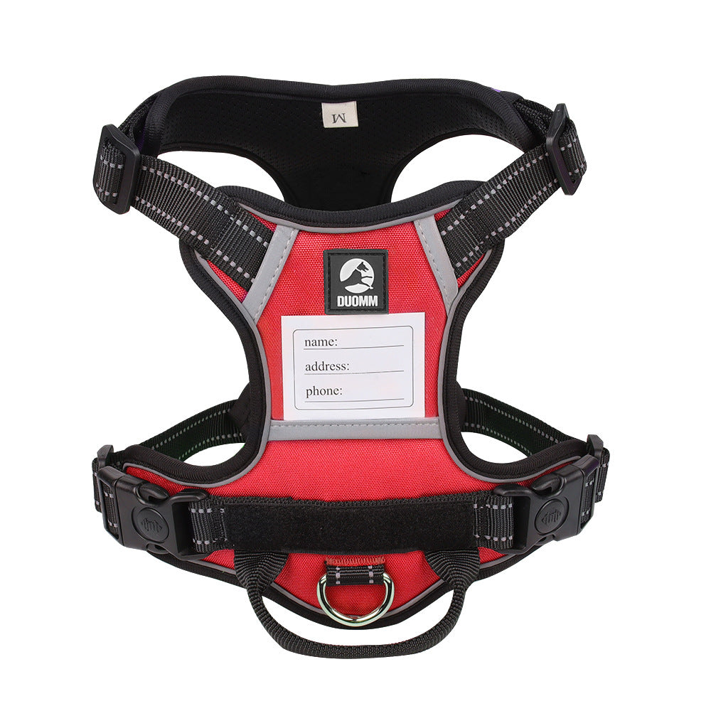 Size XL Red Reflective No-Pull Dog Harness - Adjustable & Durable for Large Breeds, Anti-Escape Design