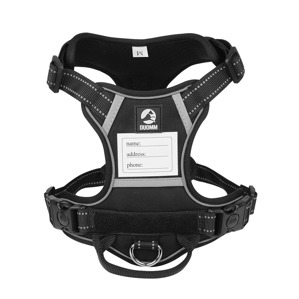 Size XL Black Reflective No-Pull Dog Harness - Adjustable &amp; Durable for Large Breeds, Anti-Escape Design