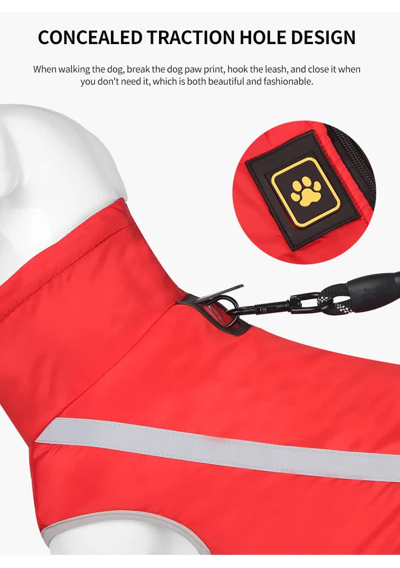 Size 3XL Yellow Reflective Winter Dog Jacket - Warm & Waterproof Outdoor Coat for Large Breeds